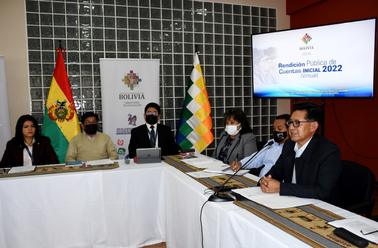 Rendición Pública de Cuentas Inicial 2022: Educación resalta políticas implementadas para lograr la calidad educativa en Bolivia