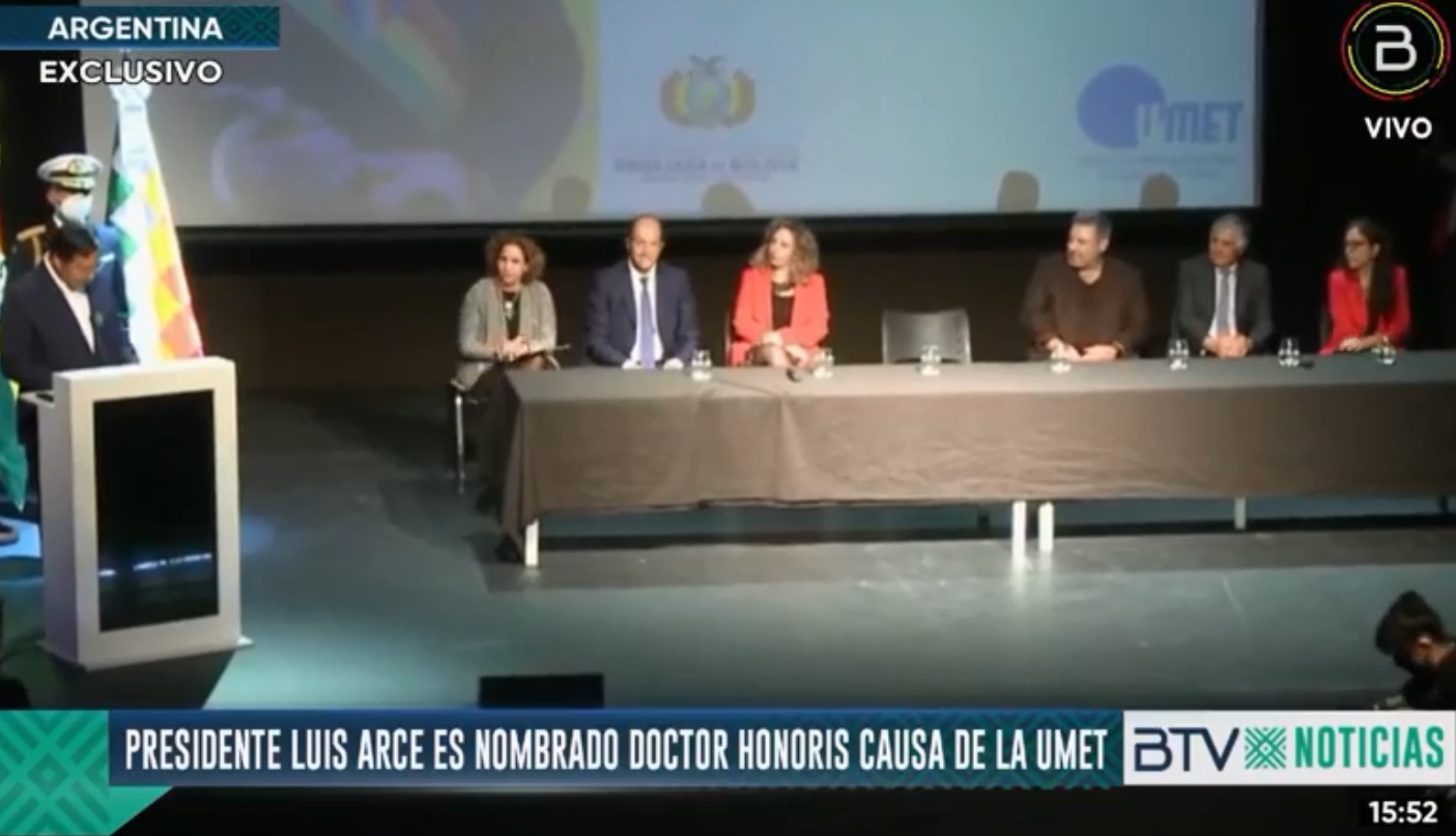 Universidad Metropolitana de Argentina entrega un título Doctor Honoris Causa al presidente Arce (adelanto)
