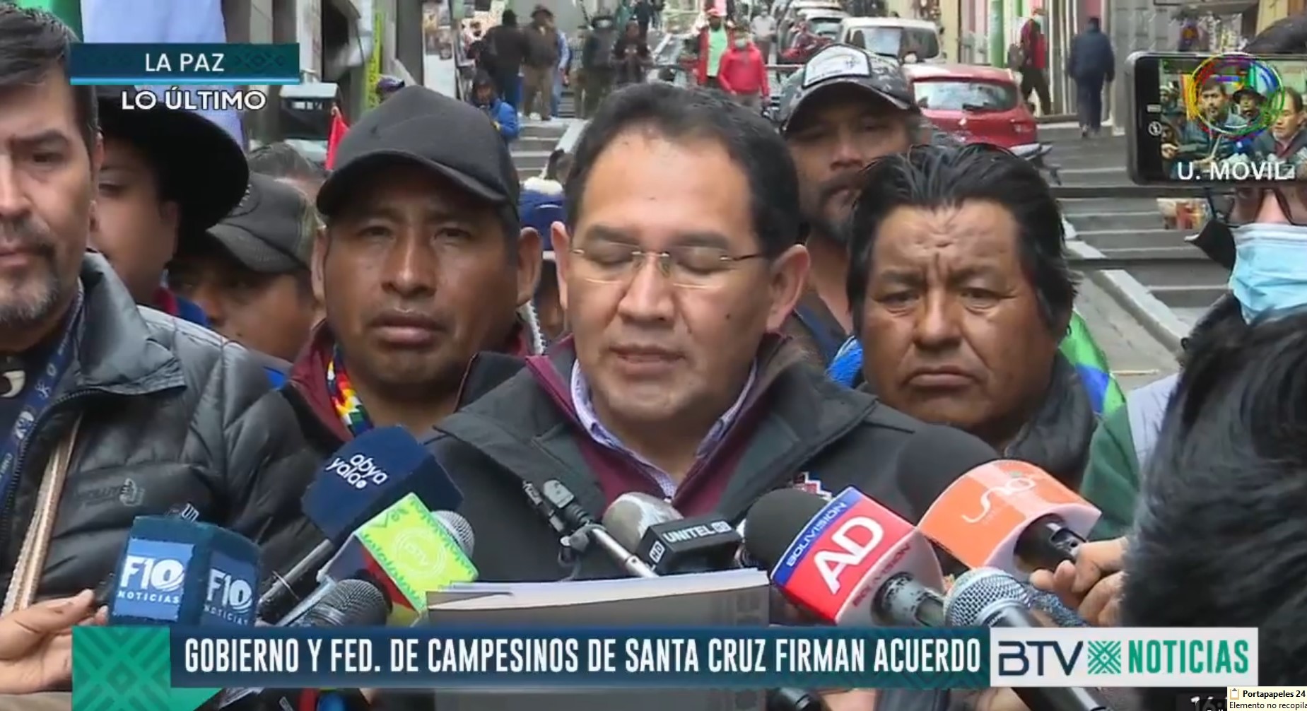 Tras acuerdo con el Gobierno, campesinos levantan vigilia en La Paz y bloqueo en Santa Cruz