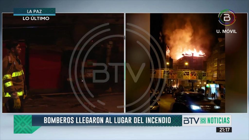 Incendio de magnitud afecta a un edificio de construcción en La Paz