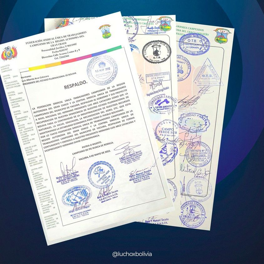 Presidente agradece respaldo de campesinos de Gran Chaco y ratifica que la unidad es la fuerza del proceso de cambio