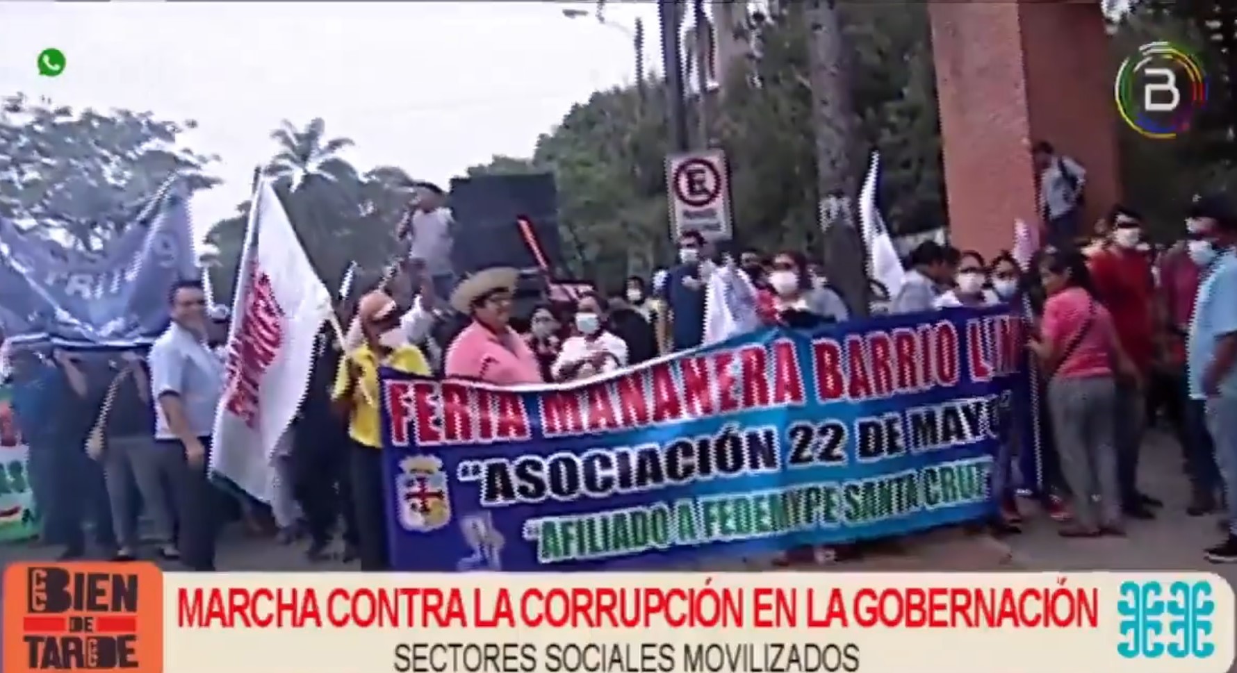 Masiva protesta rechaza corrupción en Gobernación cruceña y exige revocatorio contra Camacho 