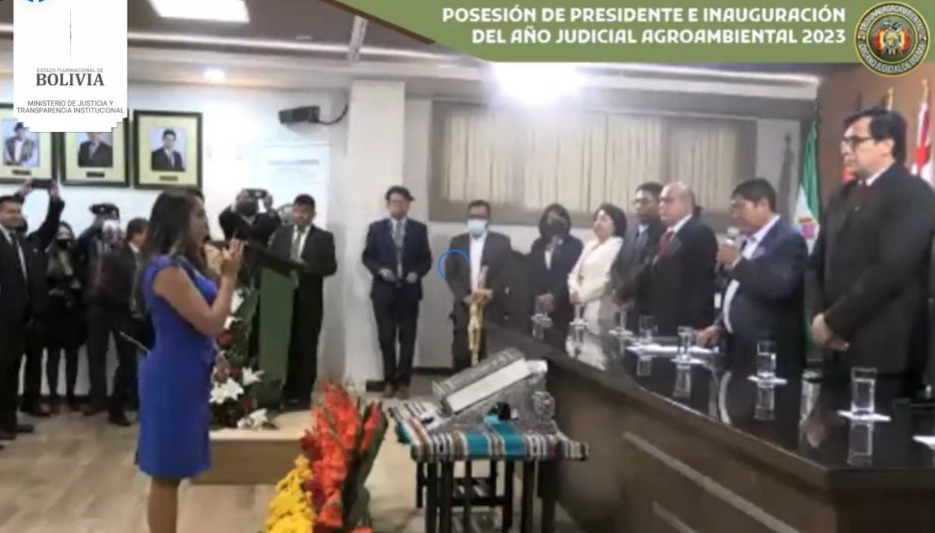 Inauguran el año judicial del Tribunal Agroambiental y posesionan a la magistrada María Garrón como presidenta