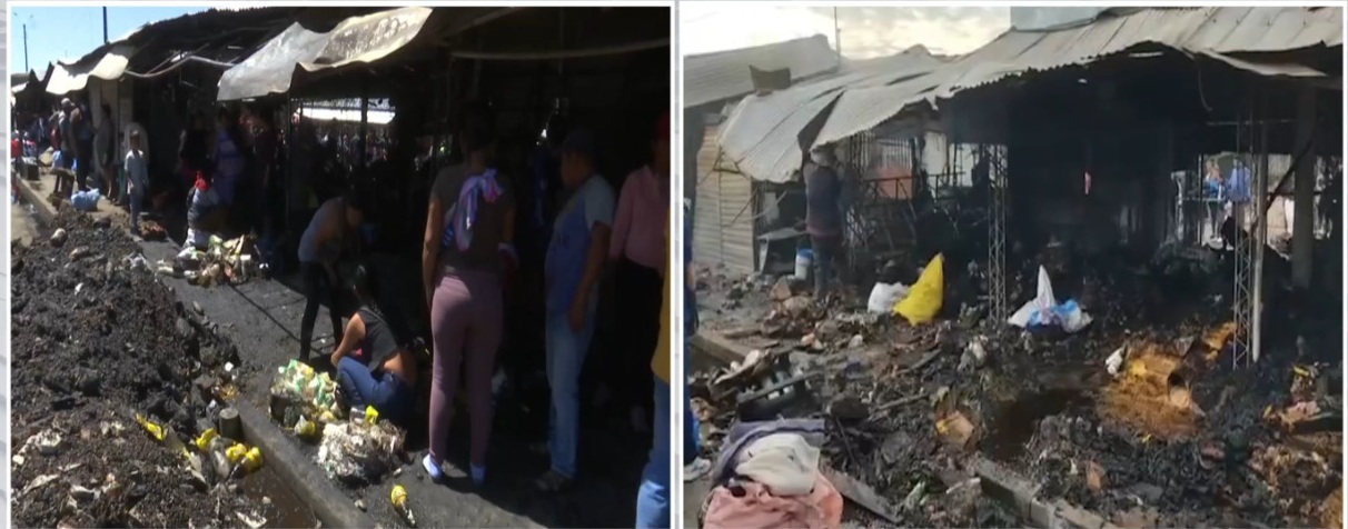 Incendio destruye 100 puestos en el mercado Barrientos de Montero