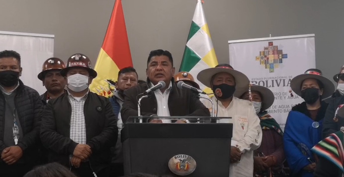 Gobierno invierte Bs 60 millones en obras de alcantarillado y planta de tratamiento de aguas residuales para Huanuni y Sajsani