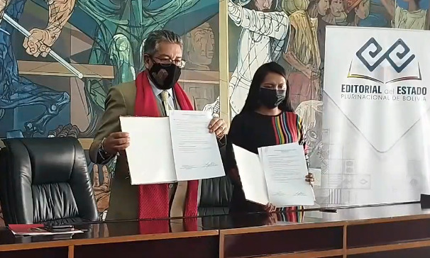 Editorial del Estado y la UMSA firman convenio para promover la producción intelectual