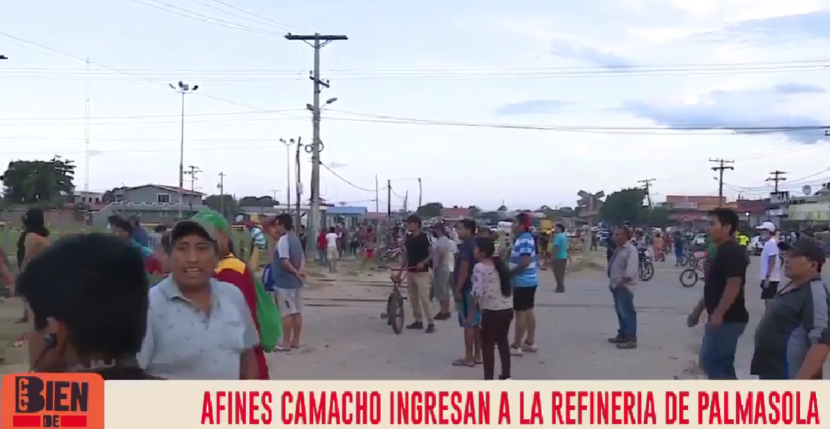 Tensión en puertas de la refinería de Palmasola, grupos de choque de cívicos buscan tomar las instalaciones