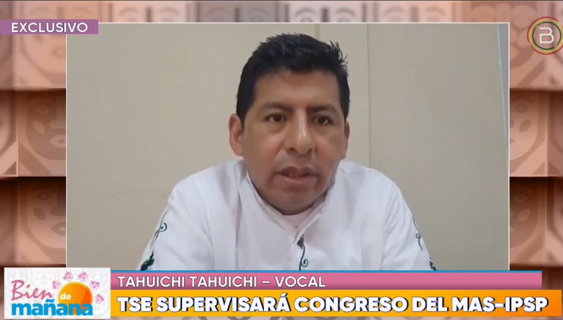 El vocal del TSE, Tahuichi Tahuichi, en entrevista con el programa Bien de Mañana de BTV.
