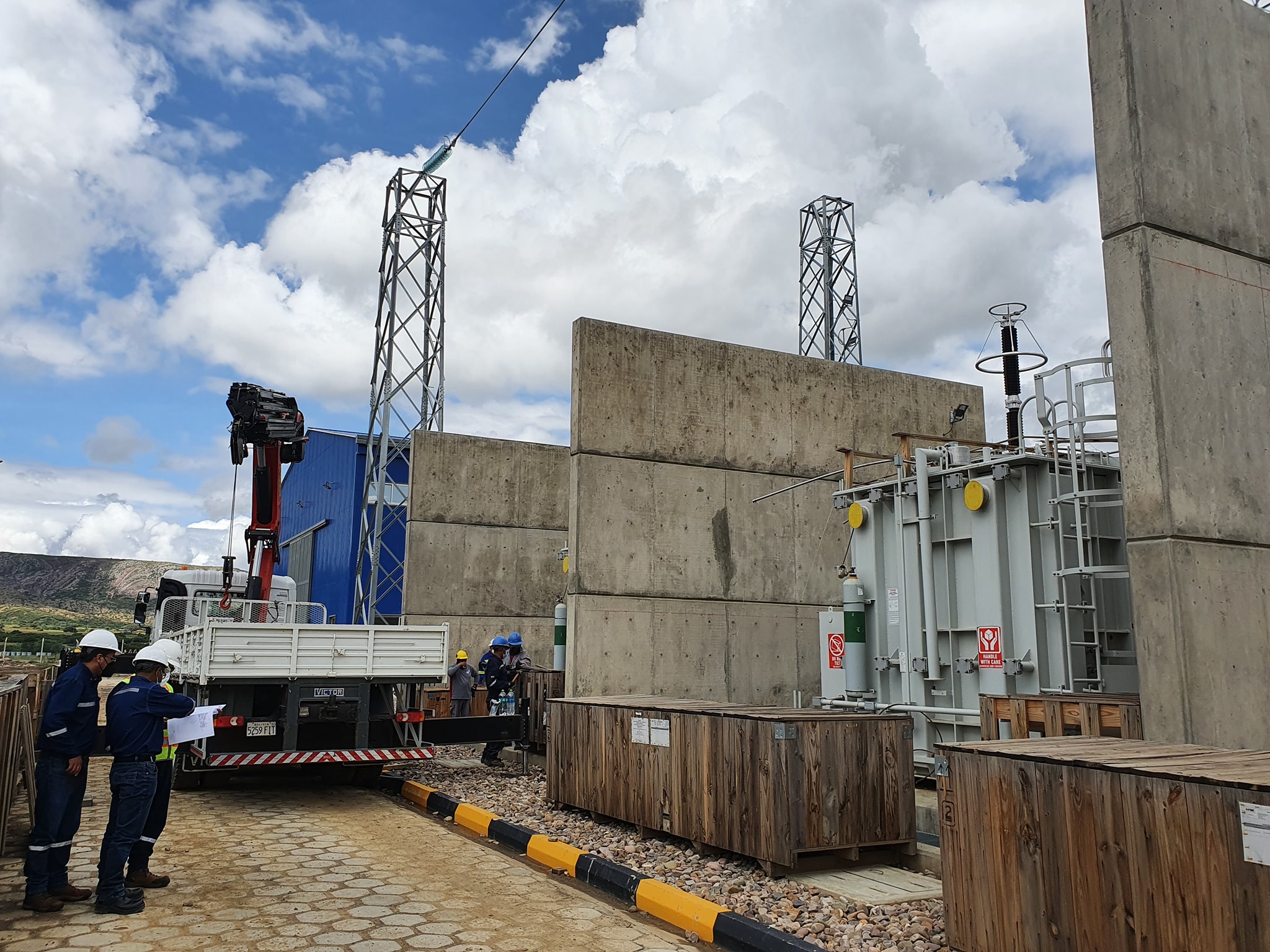 AETN: Construcción de la subestación Santiváñez en Cochabamba tiene un avance del 80%