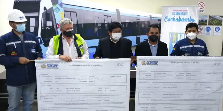 Ministro Montaño anuncia pago de planillas a empresa constructora para reactivar el proyecto Tren Metropolitano de Cochabamba