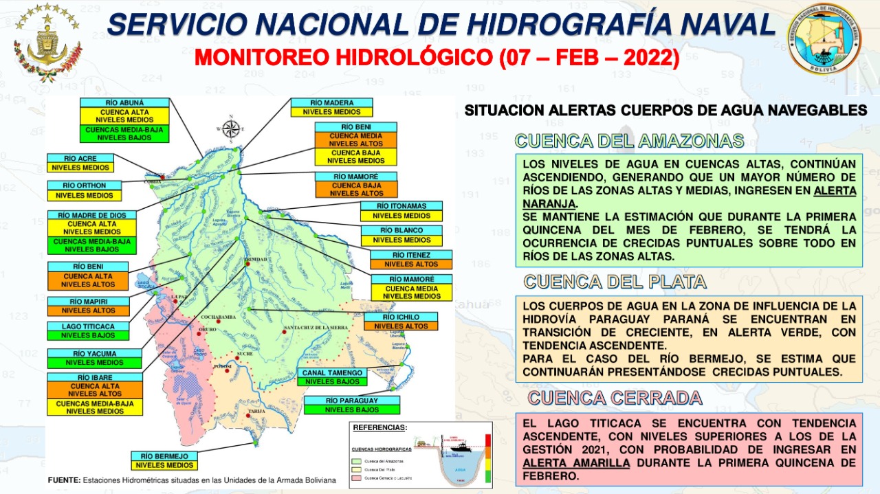 Bolivia: Prevén crecida de ríos de la cuenca del Amazonas en la primera quincena de este mes