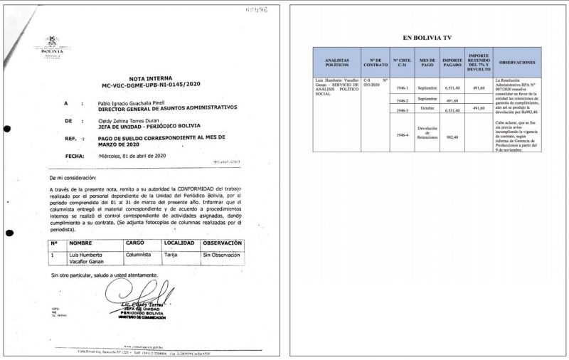 Legisladores ven falta de ética en periodista Humberto Vacaflor por cobrar dos sueldos del Estado al mismo tiempo