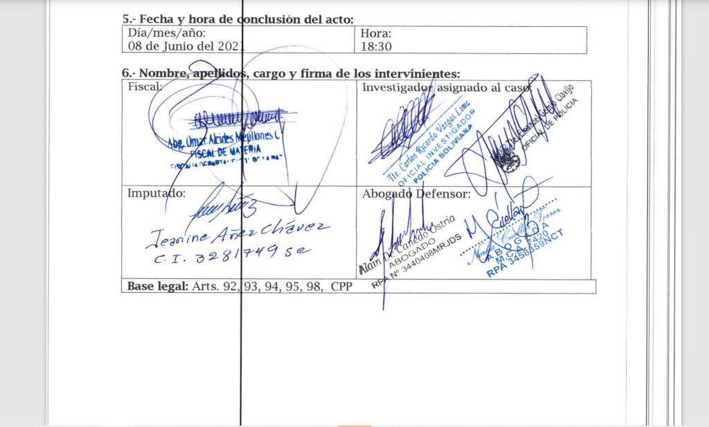 Conozca los 32 nombres mencionados en la confesión de Jeanine Áñez y que serían convocados por la Fiscalía