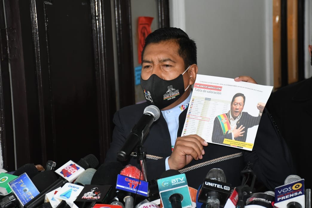 Mamani: Trabajo del presidente Luis Arce hace que destaque entre los cinco mandatarios con mayor aprobación en Latinoamérica