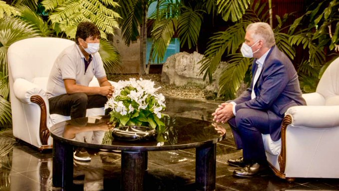 Díaz-Canel se reúne en La Habana con el expresidente Evo Morales