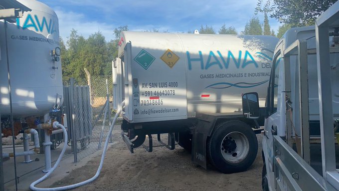 Llegan a Tarija tres toneladas de oxígeno medicinal para pacientes con COVID-19