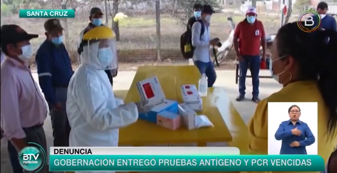 Santa Cruz: Califican de atentado a la salud envío que hizo la gobernación de pruebas vencidas de antígeno