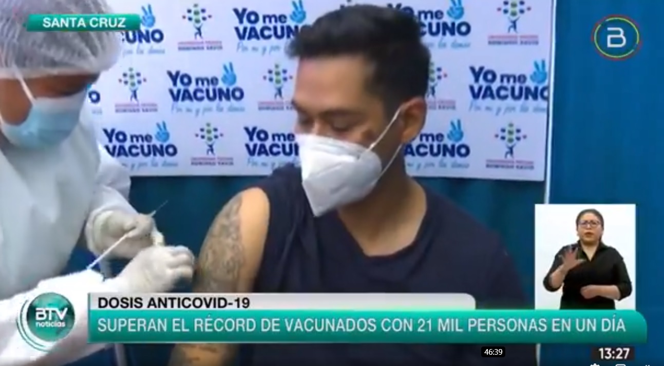 Santa Cruz mejora ritmo de vacunación y registra un récord al inmunizar 21.949 personas en un solo día