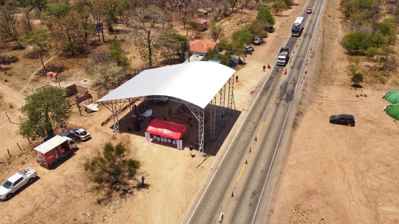 Aduana recibe tinglado para inspecciones en el Chaco de Tarija para el fortalecimiento de la lucha contra el contrabando