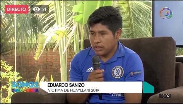 Eduardo Sanizo, herido en la masacre de Sacaba: “Si mi patria necesita que me vuelva a movilizar, lo voy a hacer”