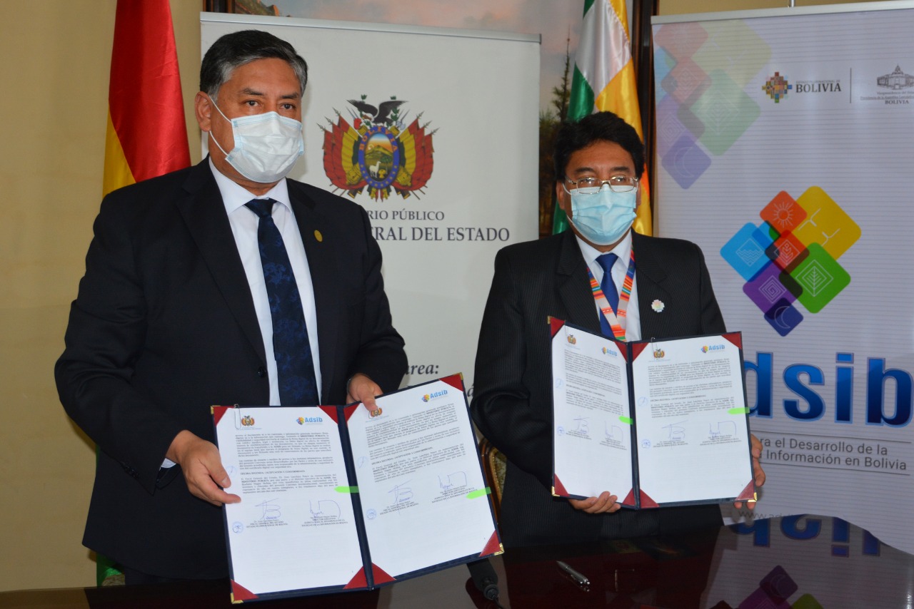 Fiscalía y ADSIB suscriben convenio para implementar firma y certificados digitales