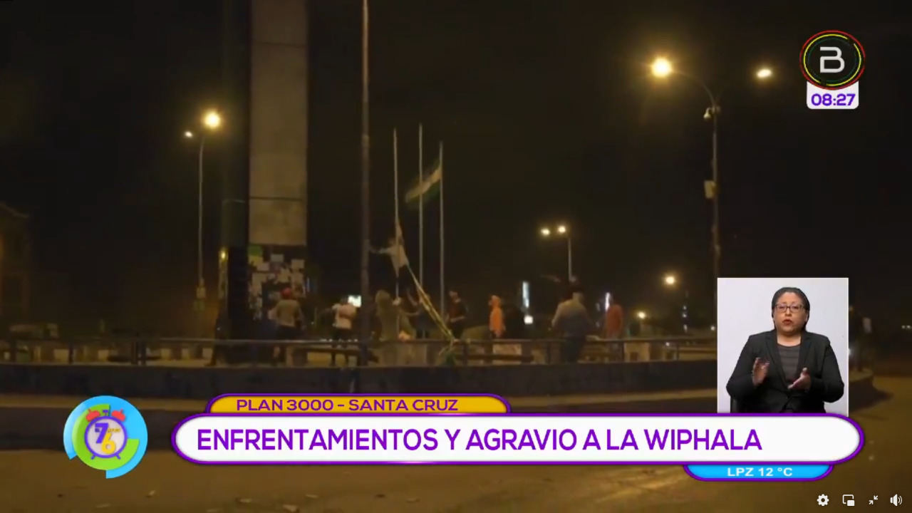 Grupo afín a Camacho agravia a la wiphala en el plan 3000 de Santa Cruz