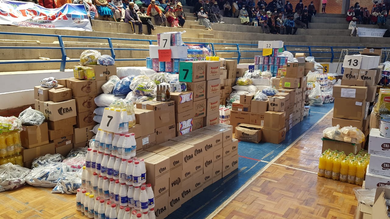 Oruro: Centros de acogida de menores, mujeres, ancianos y municipios se benefician con alimentos nutricionales