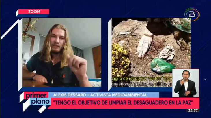 El activista francés Dessard ahora va por la limpieza de Tiquina, Valle de las Ánimas, Bahía de Cohana y río Desaguadero