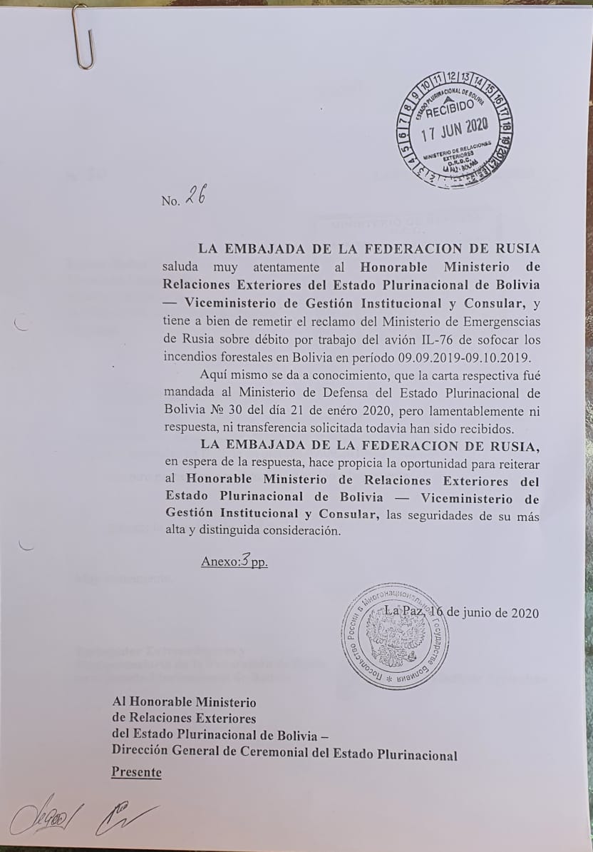 Viceministro señala a excanciller Longaric por perjuicios en caso avión ruso