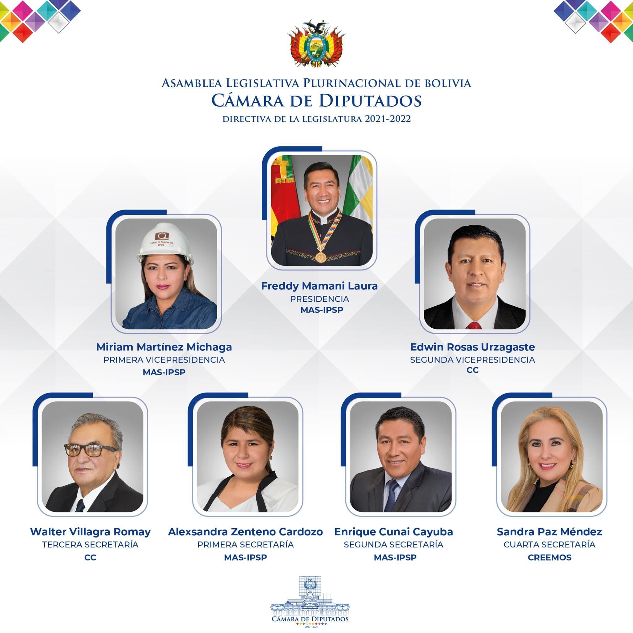 Diputados conforma su directiva, Freddy Mamani es reelegido para la presidencia