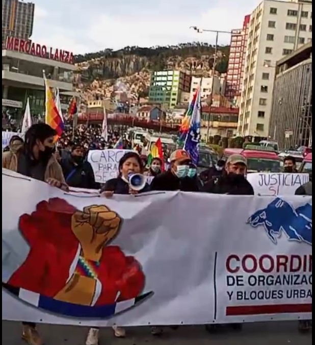 Sectores marchan exigiendo sanción máxima contra Áñez por masacres de Sacaba y Senkata