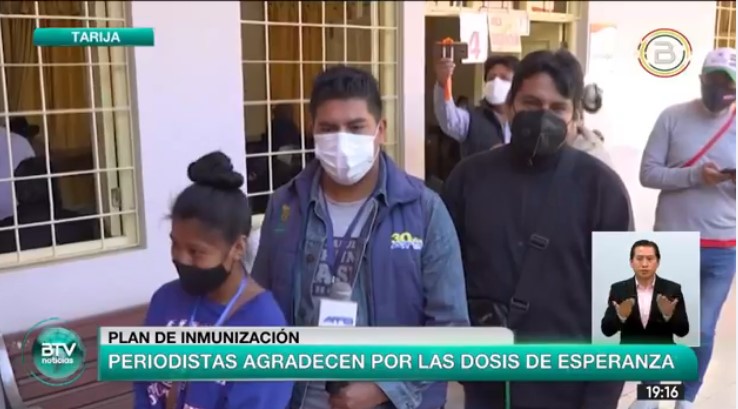 Periodistas de Tarija destacan la vacunación como una forma de precautelar la salud de sus compañeros y su familia