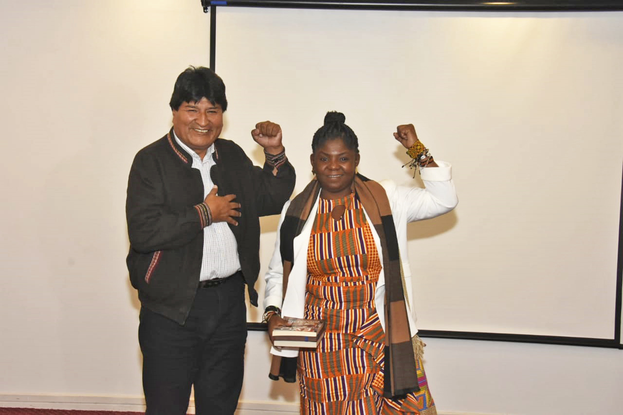 El ex presidente Evo Morales se reúne con la vicepresidenta electa de Colombia, Francia Márquez