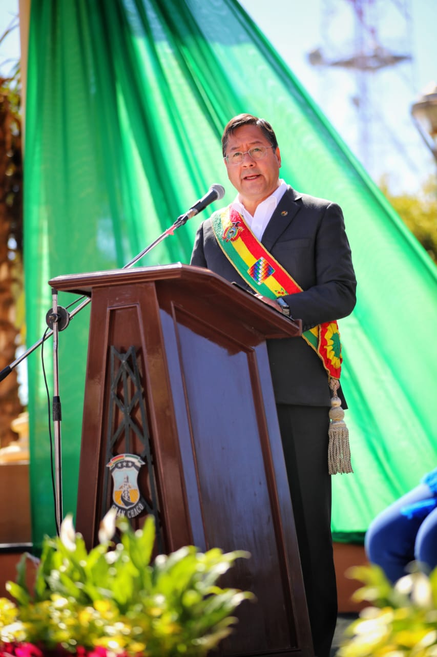 Presidente Luis Arce participa del acto conmemorativo por el 146 aniversario de la provincia Gran Chaco en Tarija
