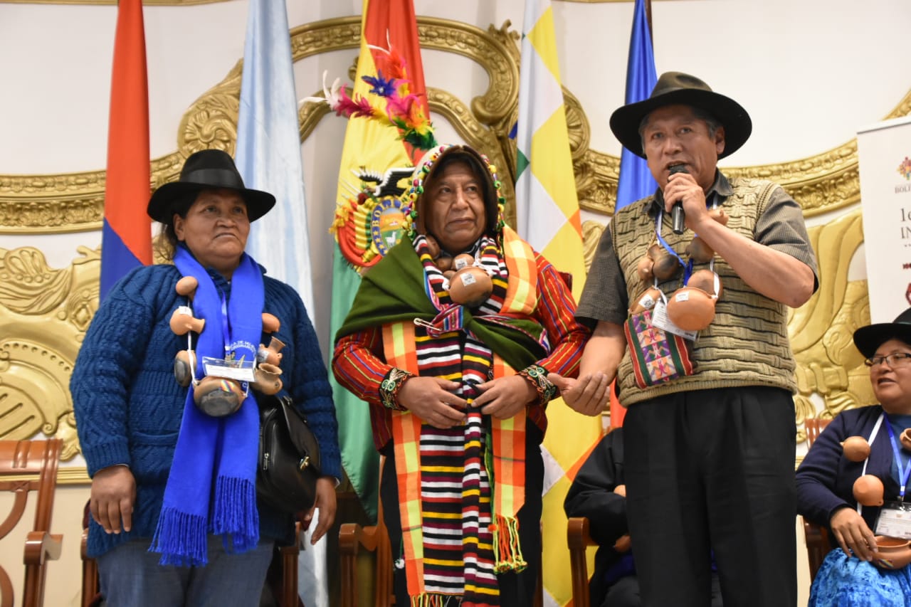 Vicepresidente del Estado Plurinacional David Choquehuanca Céspedes asiste a la clausura del Primer Encuentro de Amautas - Intelectuales Quechuas en el departamento de Cochabamba