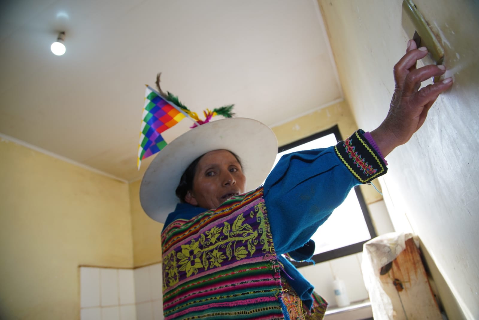 Acto de entrega de electrificación rural en Tapacarí, Cochabamba, con la presencia del presidente Luis Arce Catacora