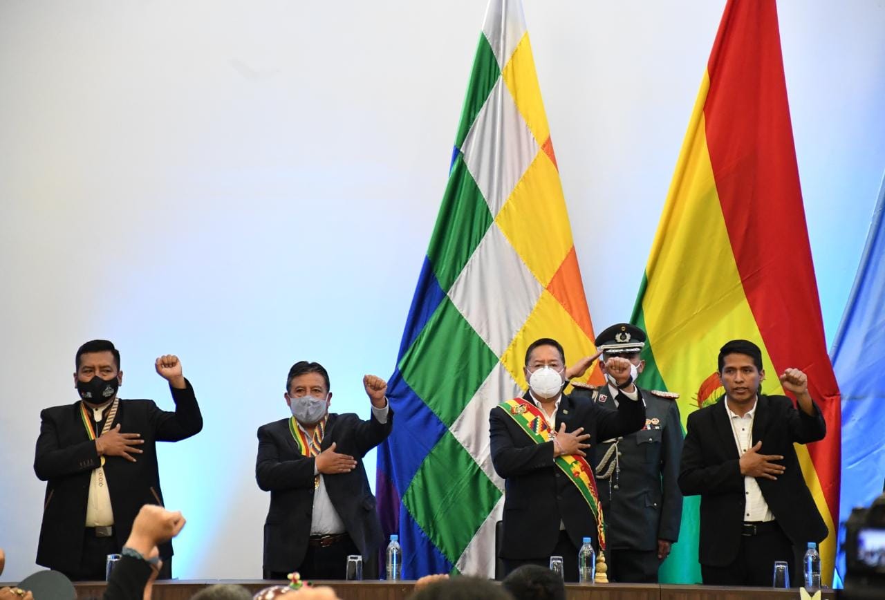 Sesion de honor de la Asamblea Departamental de Cochabamba con la participacion del Presidente del Estado Plurinacional, Luis Arce Catacora