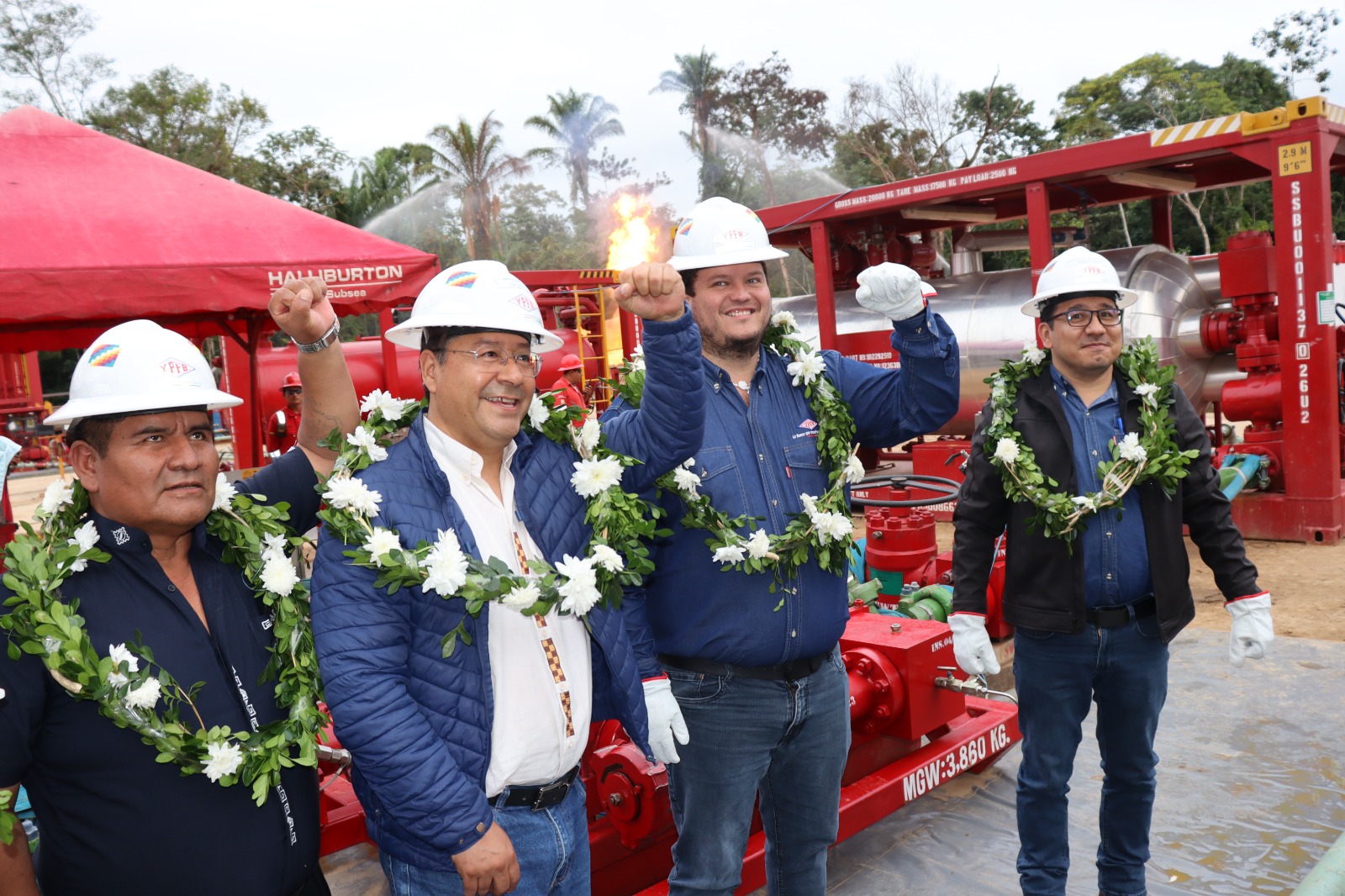 Presidente del Estado Luis Arce presenta el nuevo pozo Hidrocarburífero Yope – X1, en Yapacaní, Santa Cruz