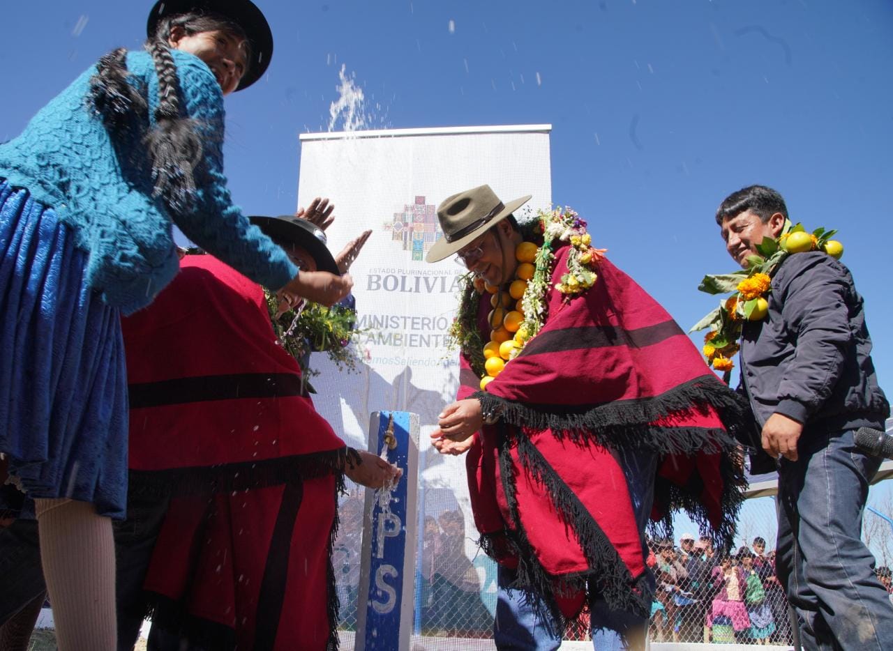 Presidente del Estado Luis Arce entrega un Sistema de Agua Potable en Villa Charcas, Chuquisaca