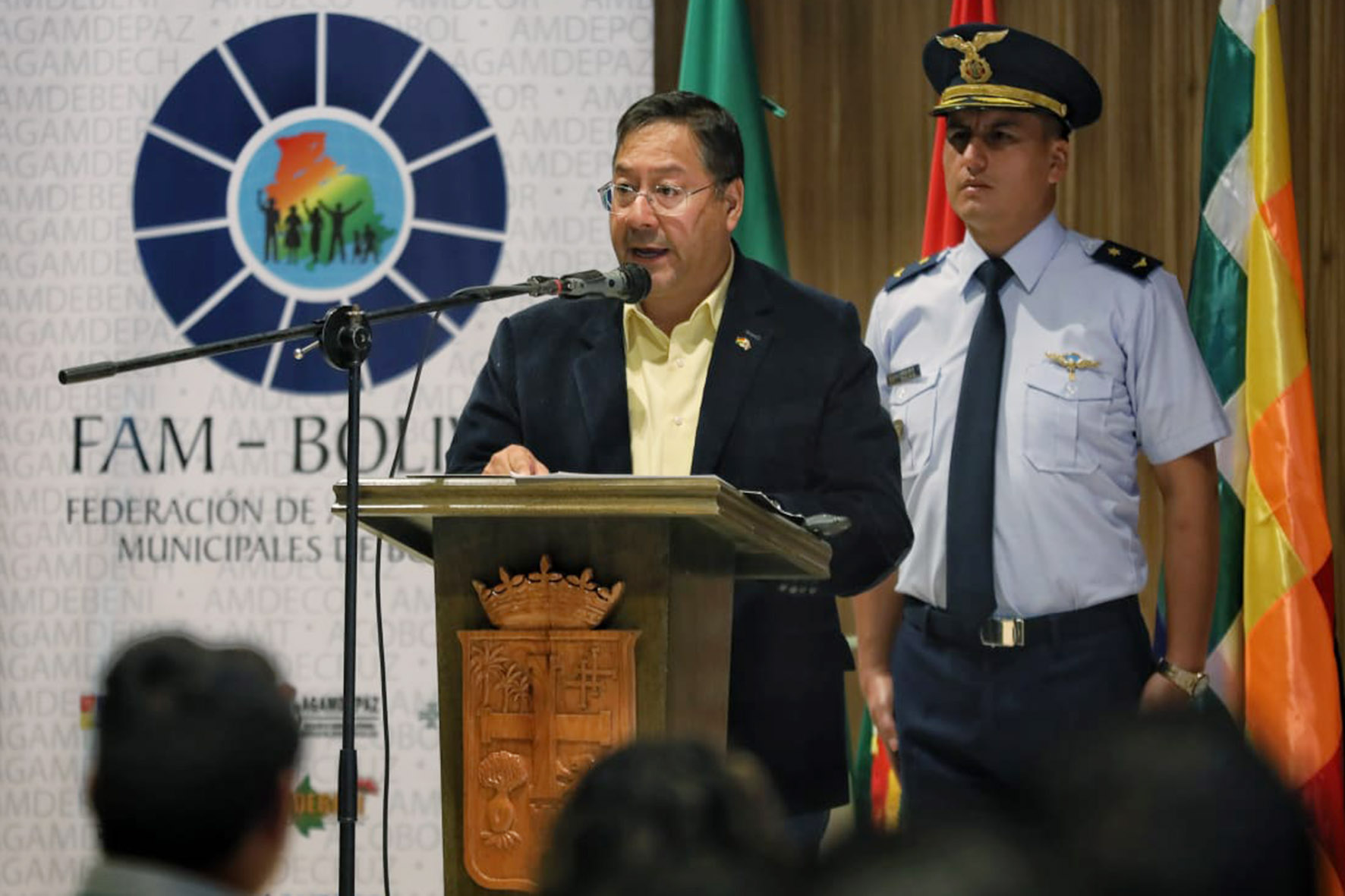 Presidente del Estado Luis Arce participa en la inauguración del Congreso de la FAM Bolivia, en Santa Cruz