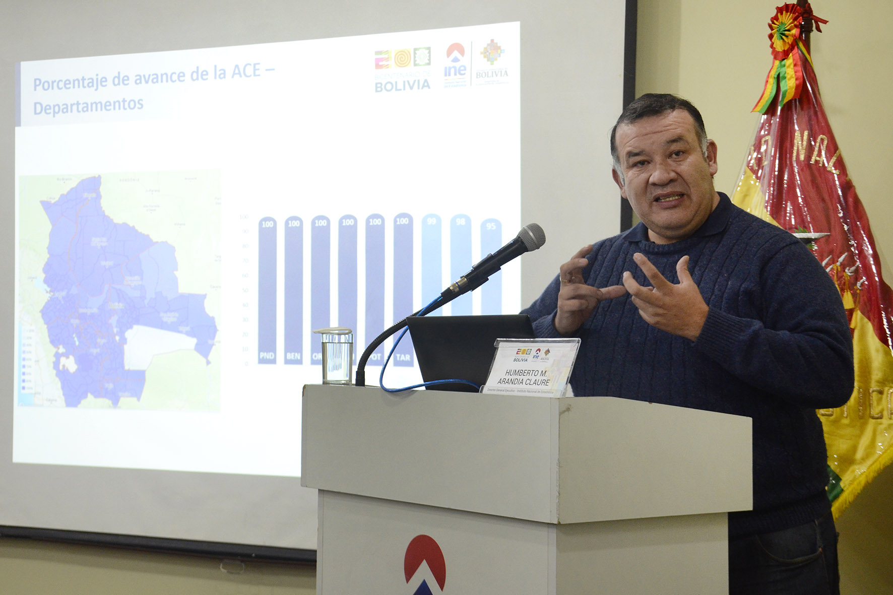 Director General del INE Humberto Arandia, informa sobre el avance de la Actualización Cartográfica Estadística