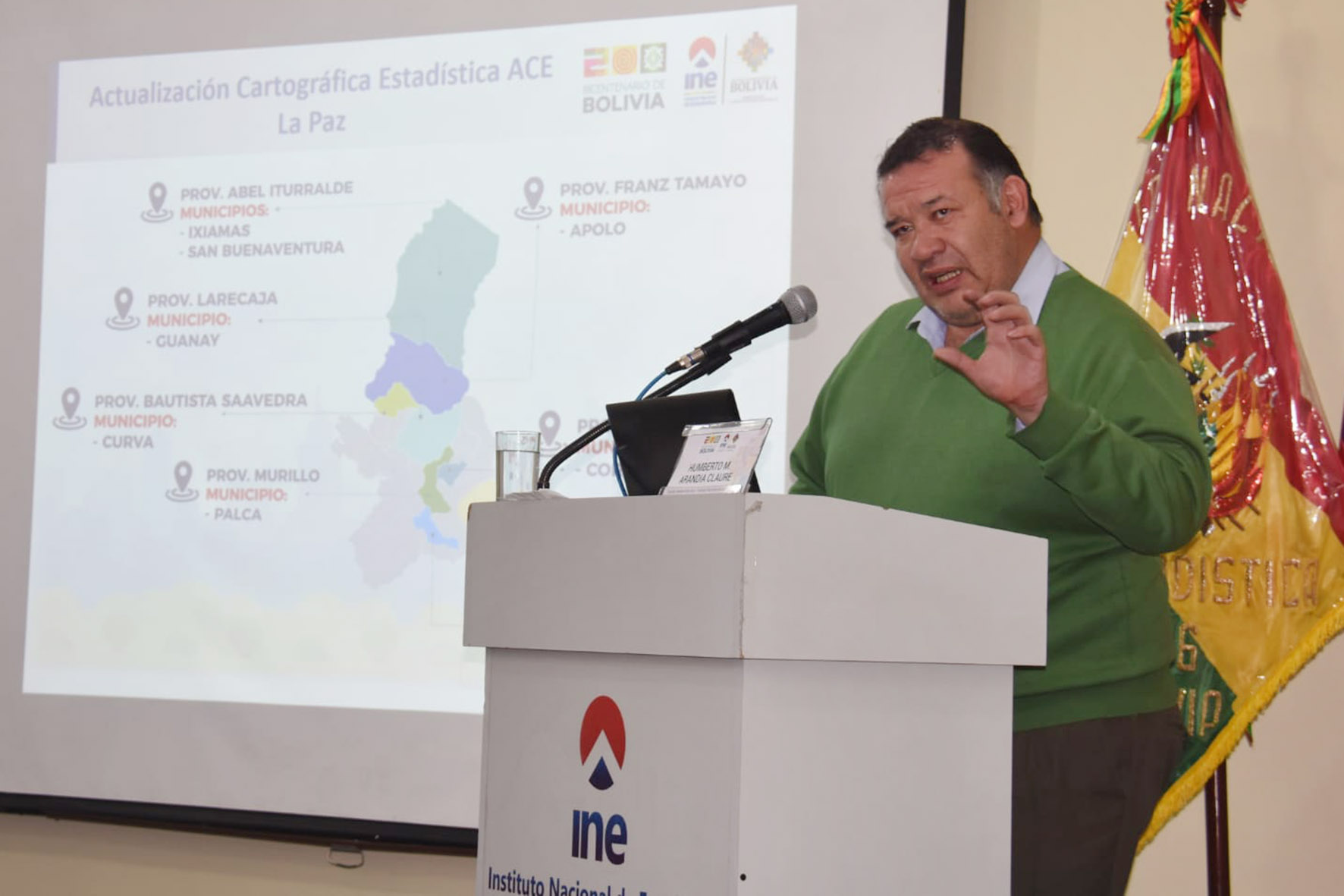 Director Nacional del Instituto Nacional de Estadística (INE), Humberto Arandia informa sobre avance cartográfico censal