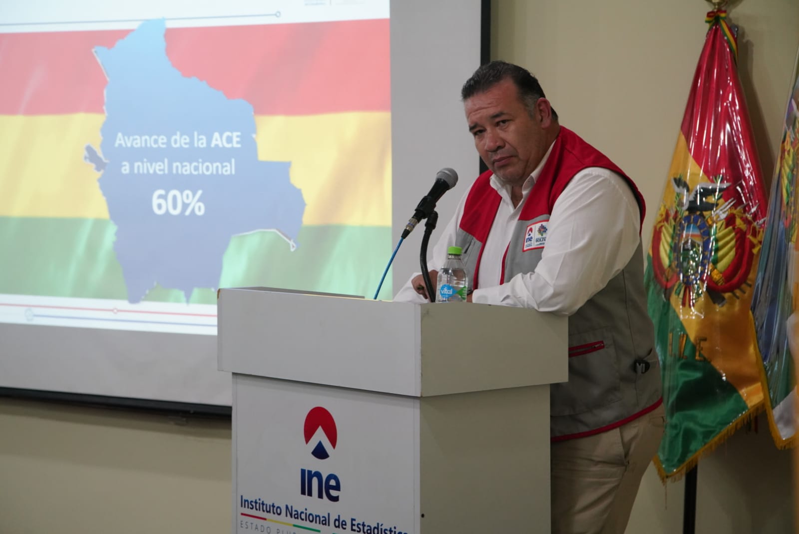 El director del Instituto Nacional de Estadística (INE), Humberto Arandia, informo sobre los avances de la actualización cartografíca