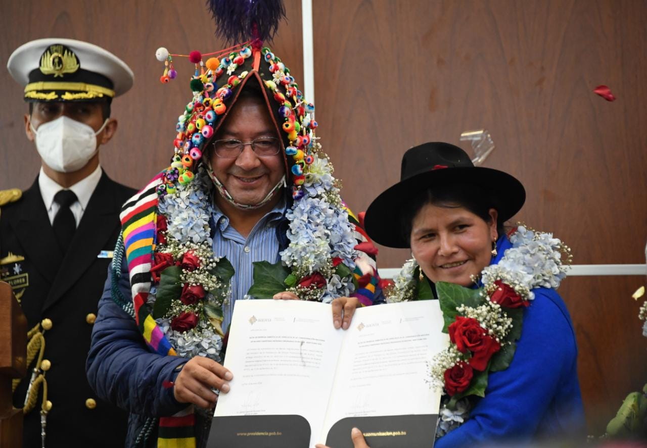 El Presidente del Estado Plurinacional Luis Arce Catacora, participa del XLIII Aniversario de Fundación de la CNMCIOB