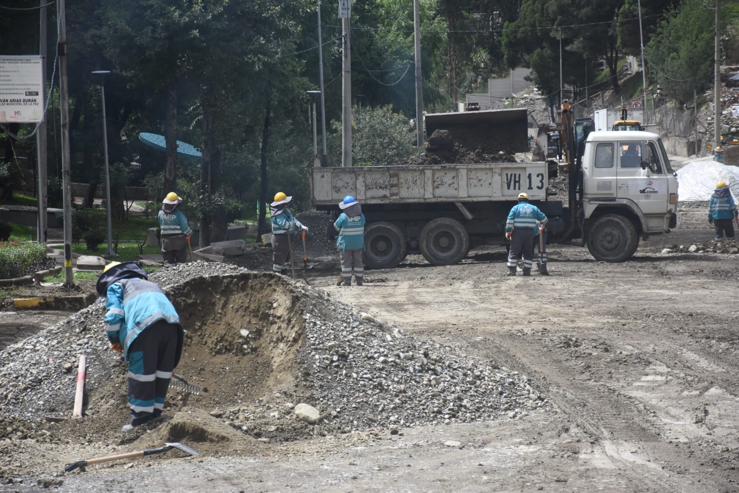 Trabajos en la avenida del Poeta. Foto: AMUN.