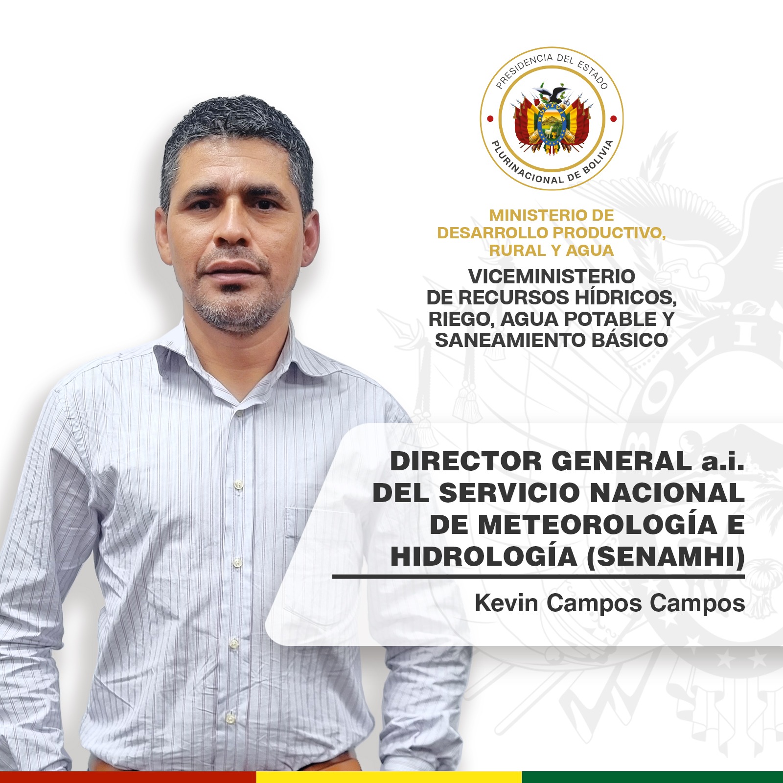Nuevo director General Interino del Servicio Nacional de Meteorología e Hidrología. Foto: Senamhi Bolivia.