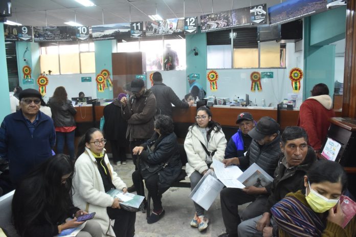 Oficinas de la Administración Tributaria Municipal de La Paz ubicada en la calle Mercado. Foto: AMUN.