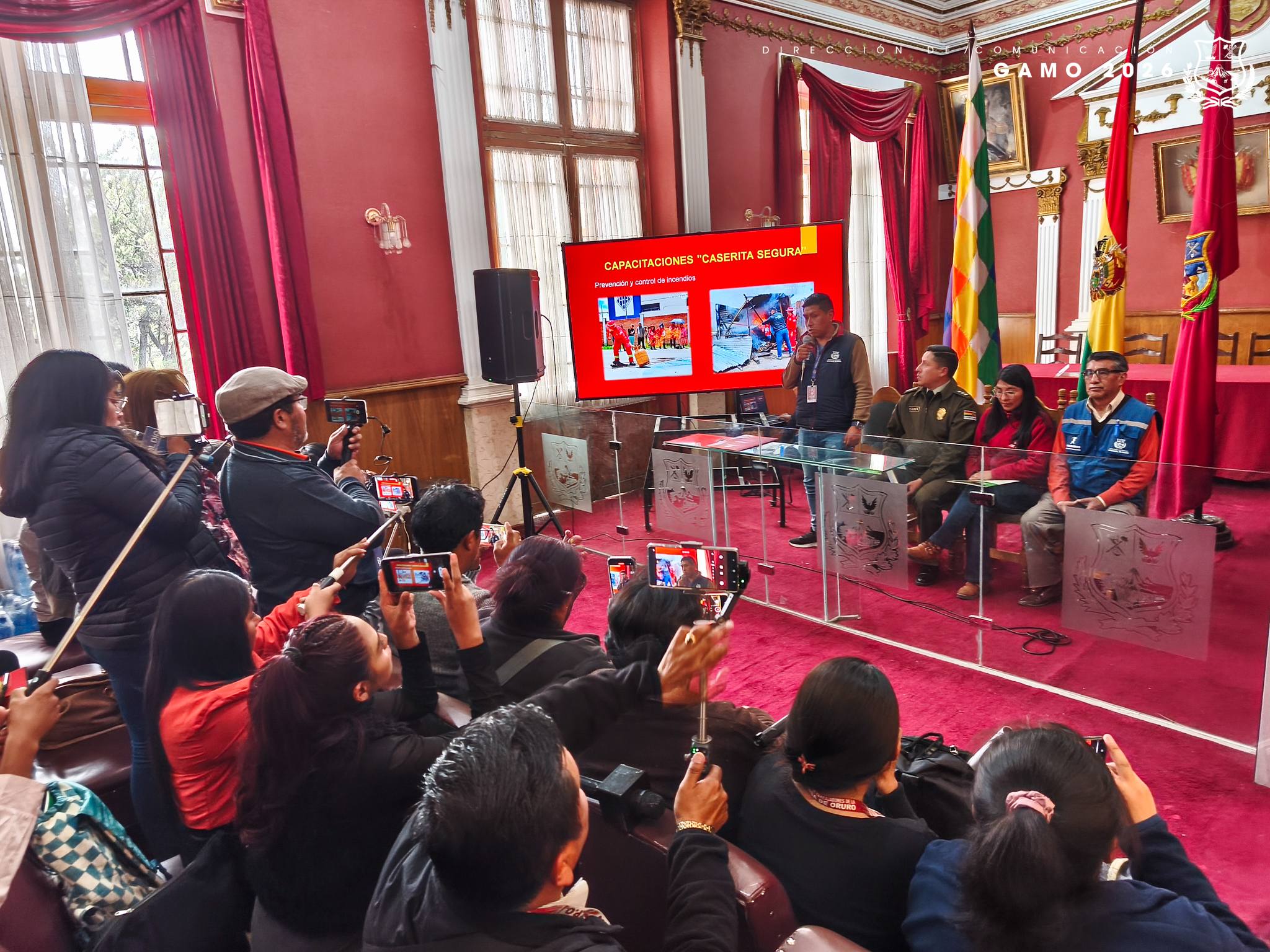 Conferencia de prensa del Gobierno Autónomo Municipal de Oruro. Foto: GAMO.