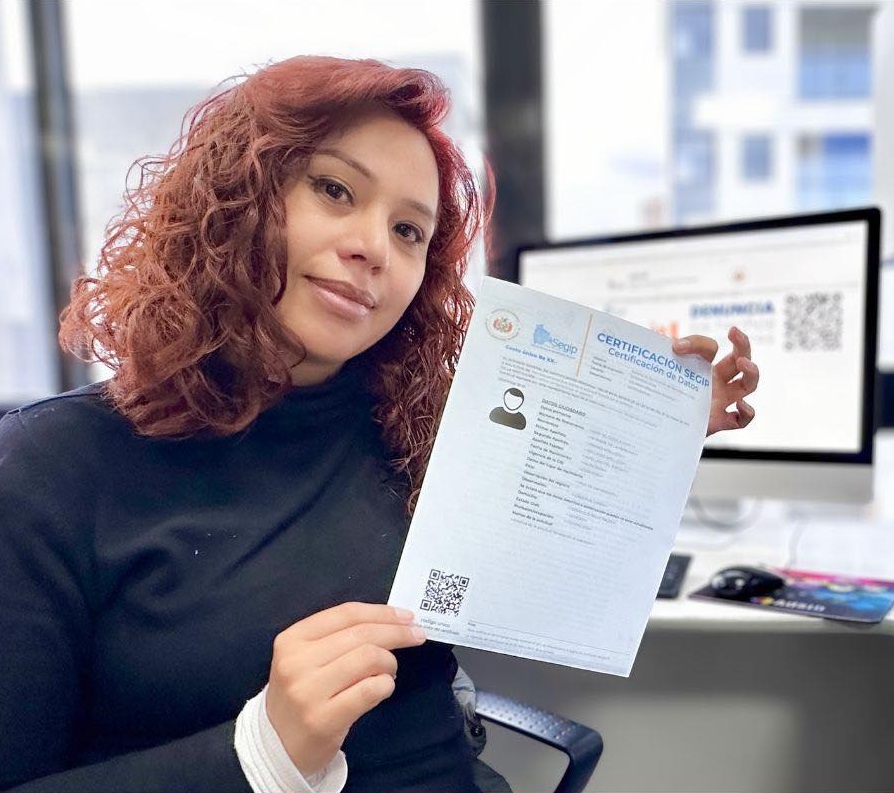 Versión digital del certificado de cédula de identidad. Foto: Segip.