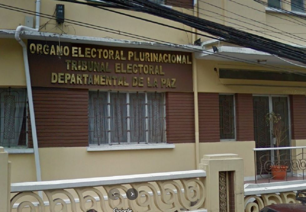 Frontis del Tribunal Electoral Departamental de La Paz. Foto: Internet/CS